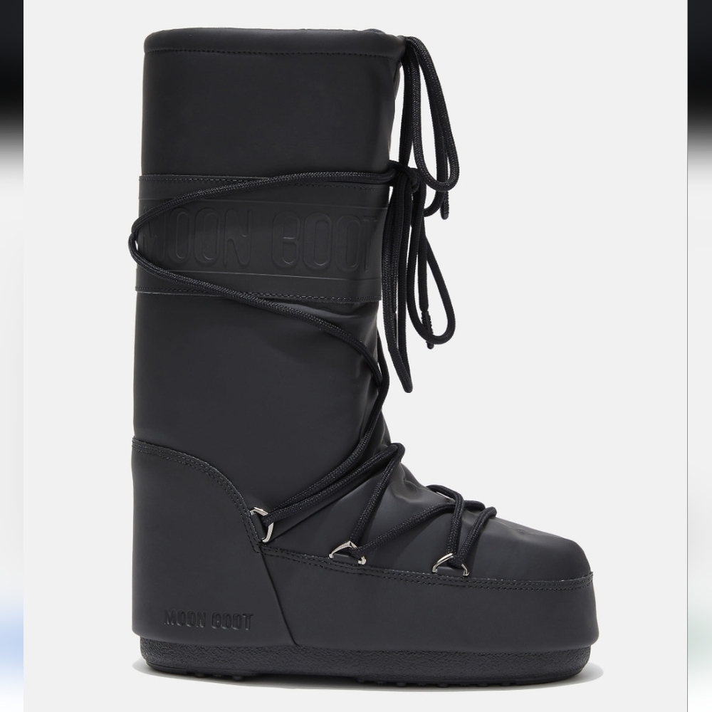 Moon Boot Icon Rubber Boots Moon Boots Black Snow Boot Moon Boot Tall Icon Boots - Picture 5 of 16